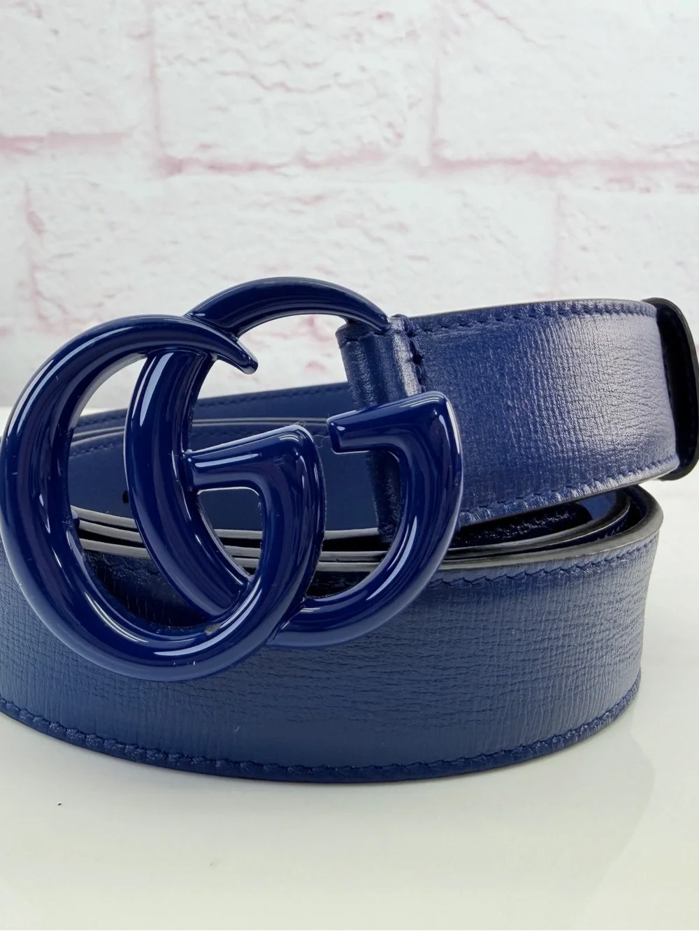 Gucci Blue Monochrome Marmont GG Interlocking 414516 Belt 105/42